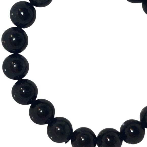 Black tourmaline in quartz 8mm stretch bracelet Crystal 7 inches ONE NEW - Picture 2 of 13